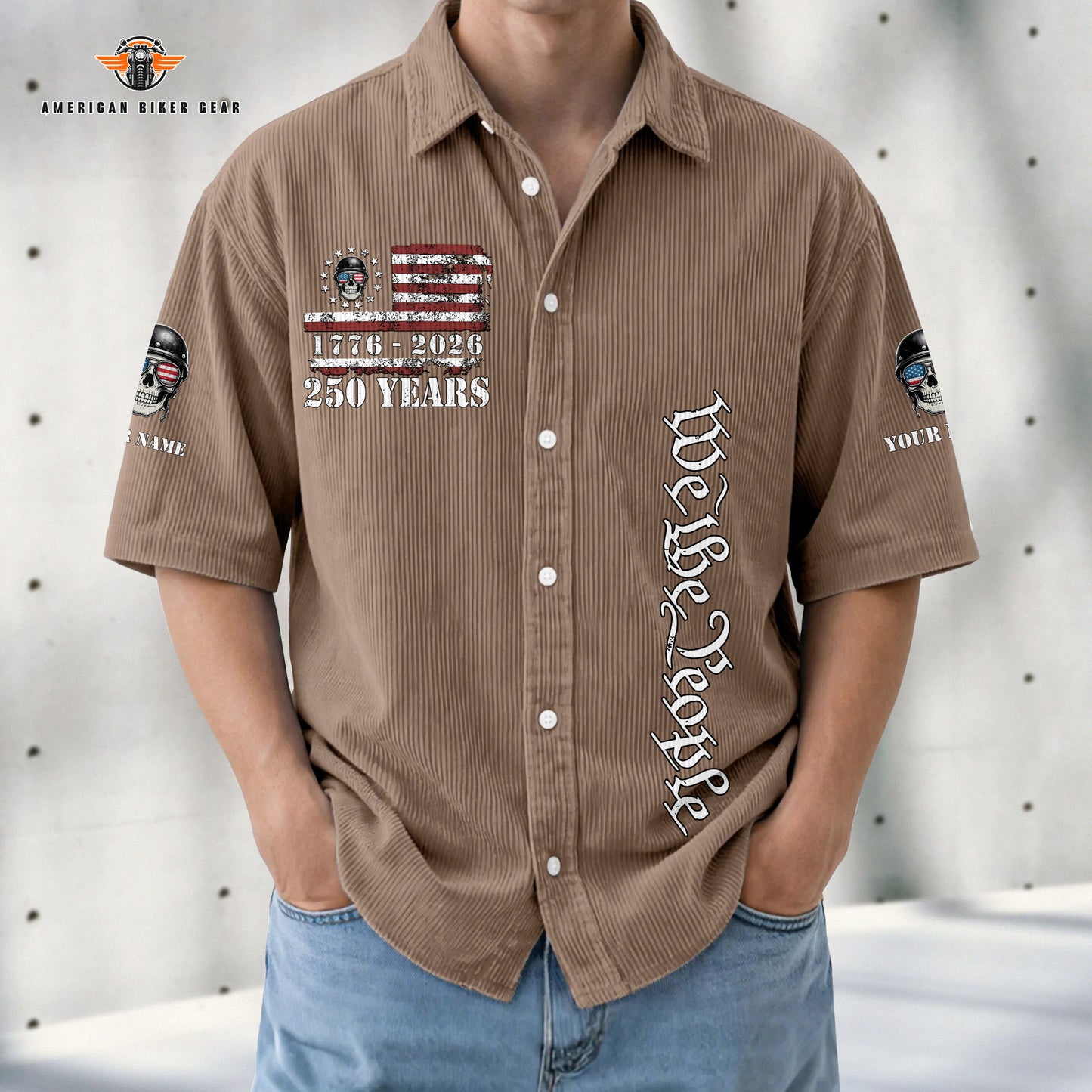 USA 250th Anniversary Personalized Retro Corduroy Button Shirt TP01