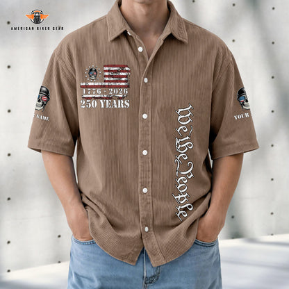 USA 250th Anniversary Personalized Retro Corduroy Button Shirt TP01