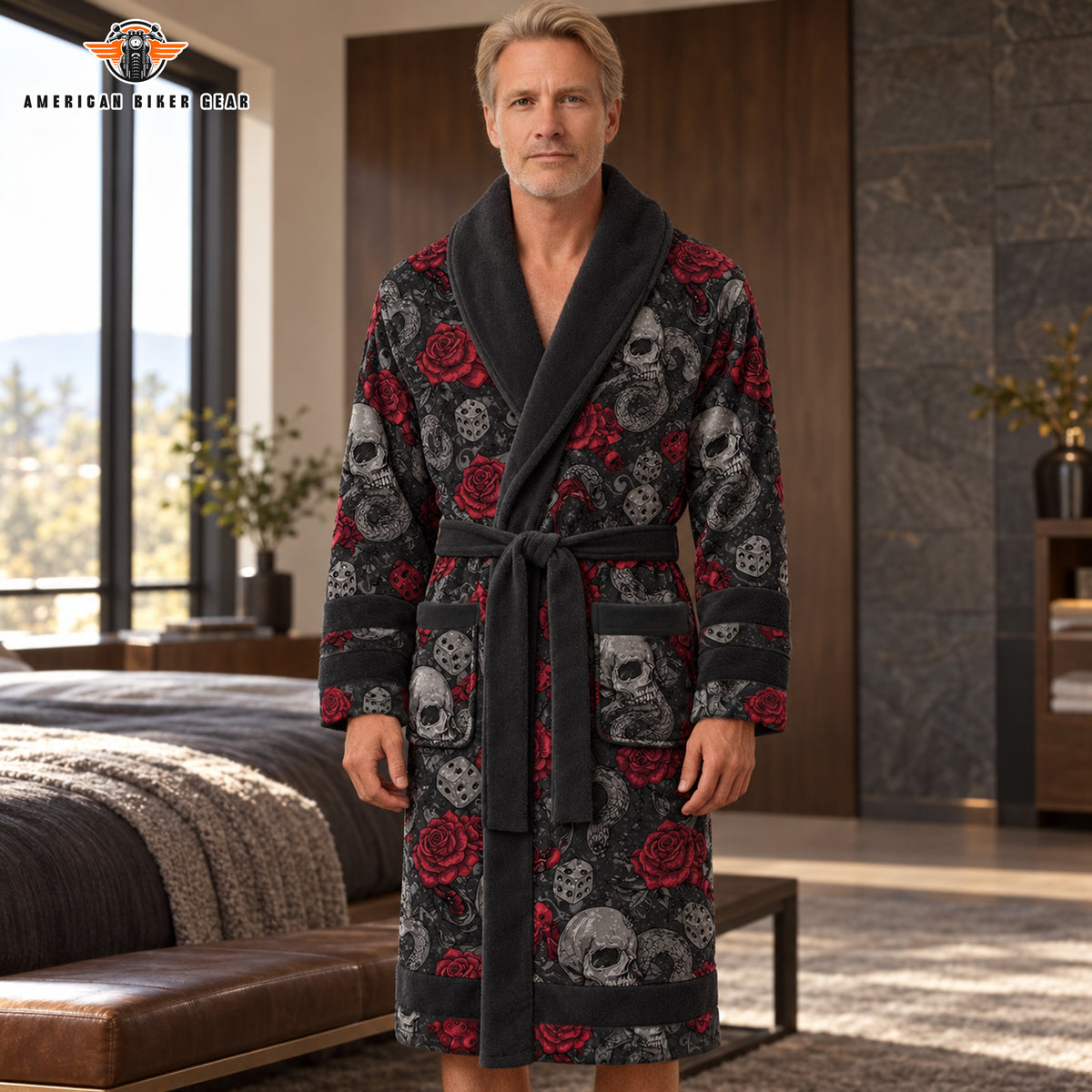 Skull Rose Patterned Bathrobes TP01