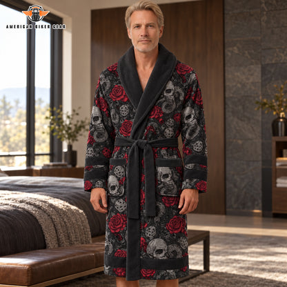 Skull Rose Patterned Bathrobes TP01