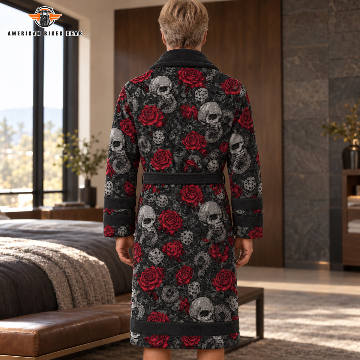 Skull Rose Patterned Bathrobes TP01