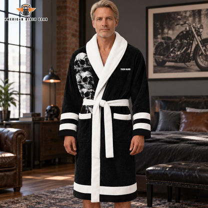 Skull Motif Biker Robe Personalized Bathrobes TP03