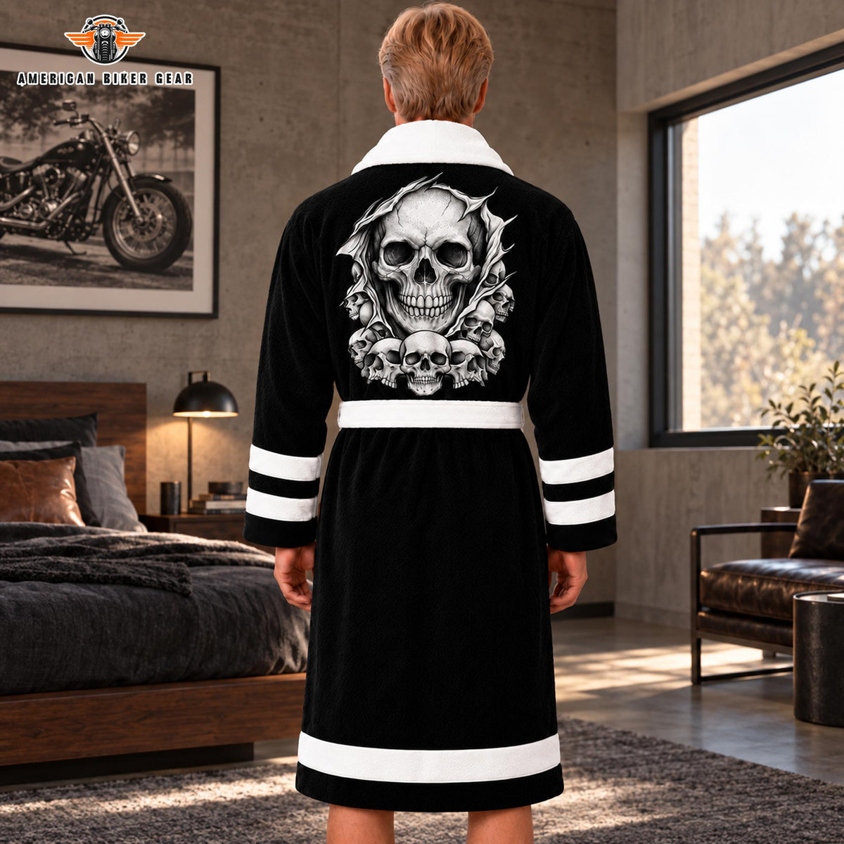 Dark Aesthetic Skull Personalized Bathrobes TP19