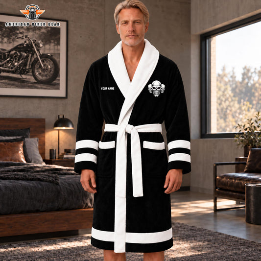 Dark Aesthetic Skull Personalized Bathrobes TP19