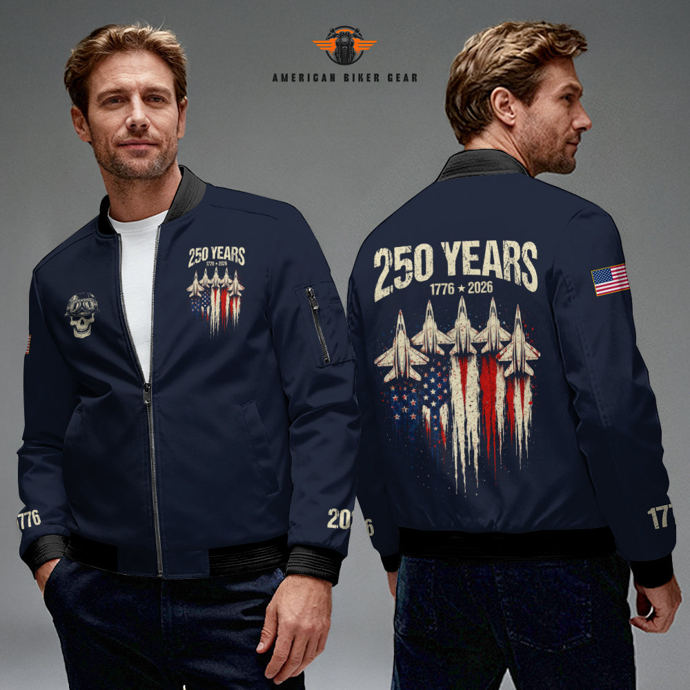 Biker USA 250th Anniversary Personalized Classic Bomber Jacket TP02