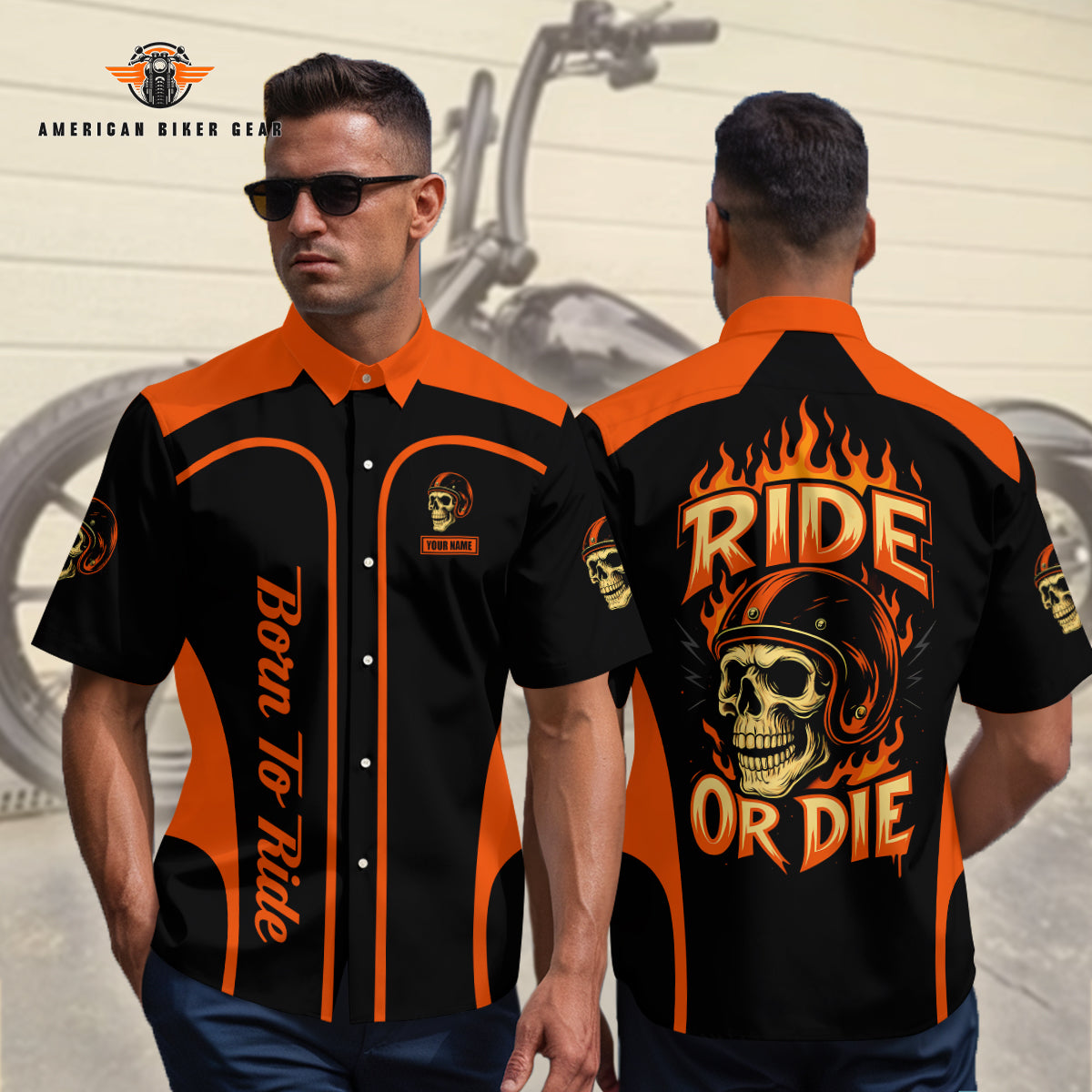Ride Or Die Personalized Button Shirt TP04