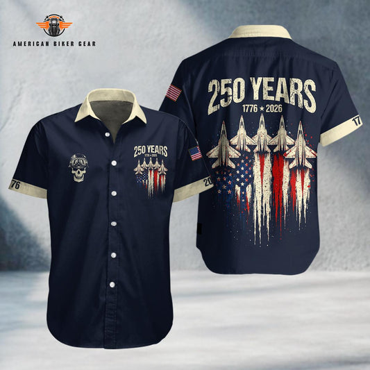 Biker USA 250th Anniversary Personalized Button Shirt GT05