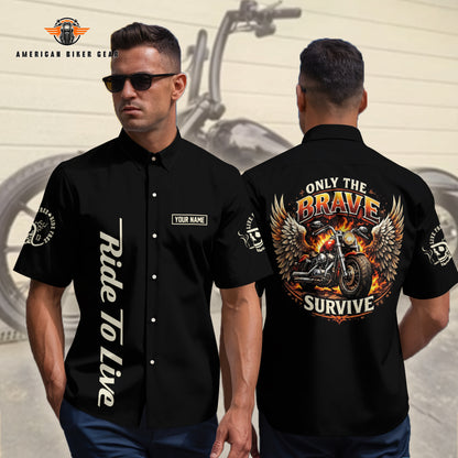 Biker Personalized Button Shirt TP14