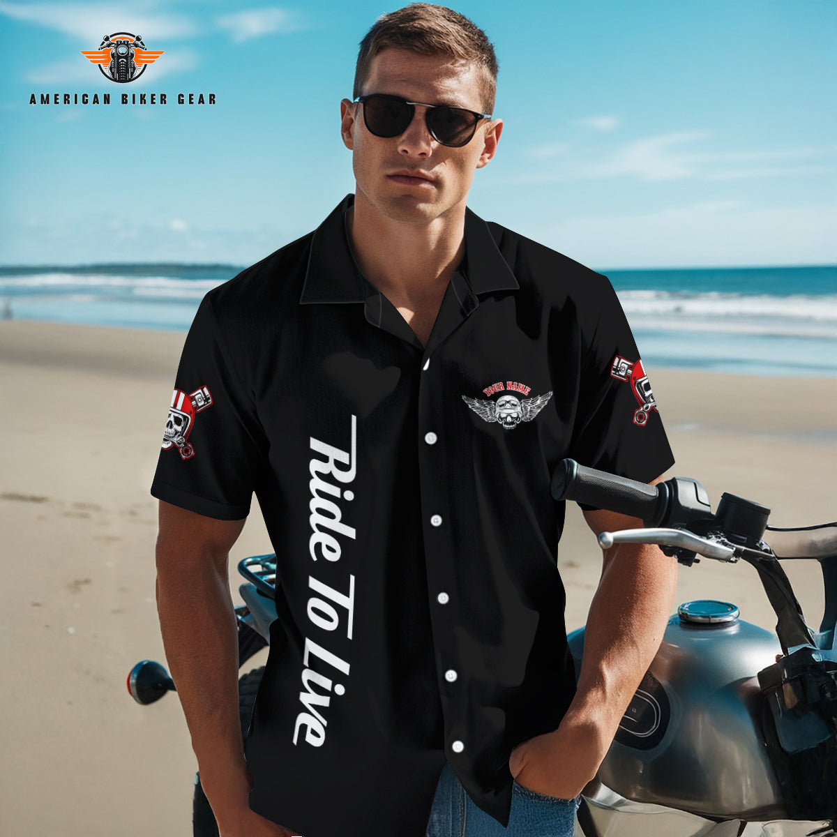 Laconia Biker Personalized Button Shirt TP15