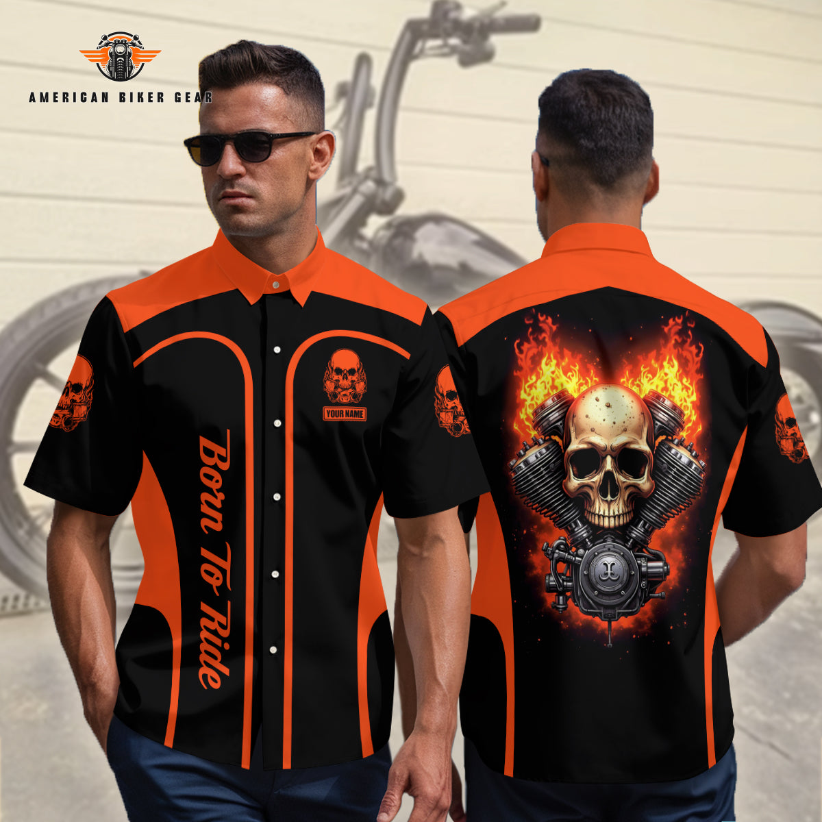 Biker Personalized Button Shirt TP20