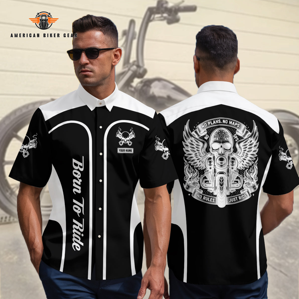 Biker Personalized Button Shirt TP21