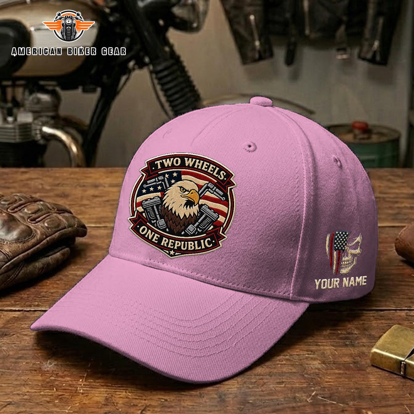 Biker USA 250th Anniversary Personalized Embroidery Cap TP11