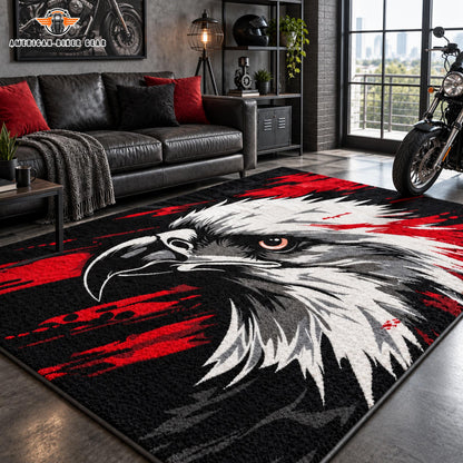 American Biker Style Eagle Faux Cashmere Area Rug TP02