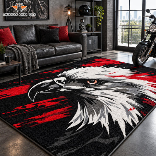 American Biker Style Eagle Faux Cashmere Area Rug TP02