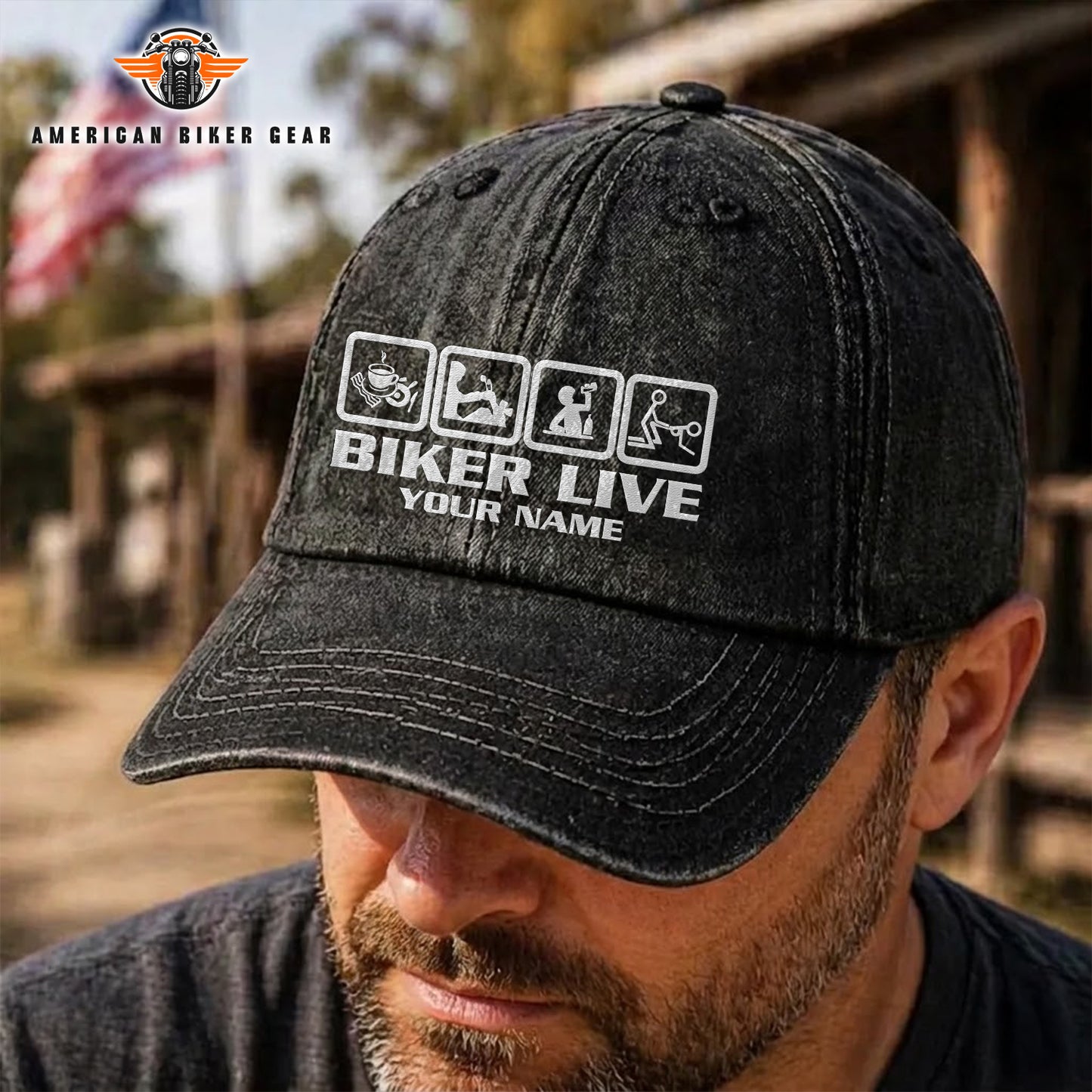 Biker Personalized Embroidery Baseball Cap TP02