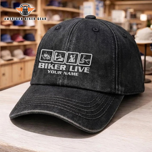 Biker Personalized Embroidery Baseball Cap TP02