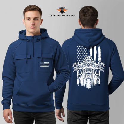 American Biker Multi-Pockets Zip Hoodie TP01