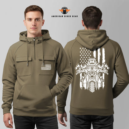 American Biker Multi-Pockets Zip Hoodie TP01