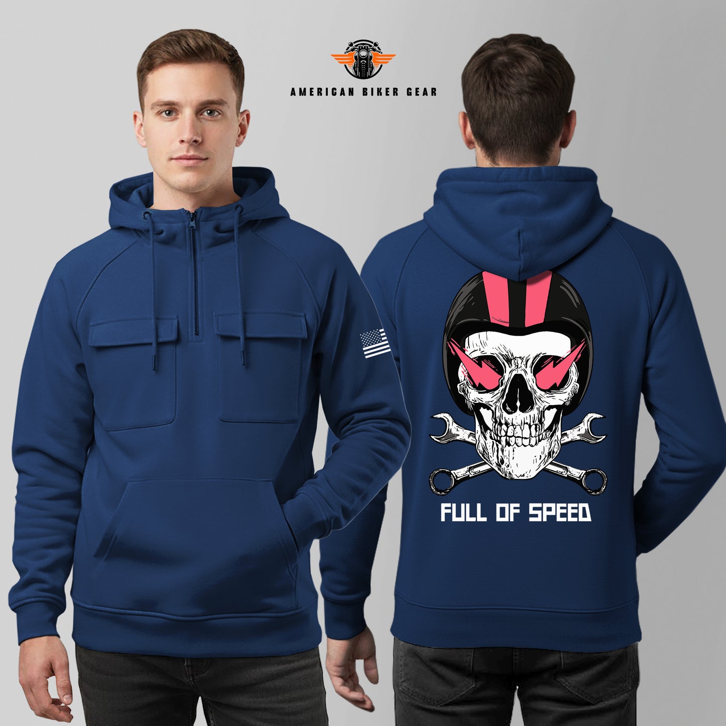 Full of Speed Multi-Pockets Zip Hoodie TP06
