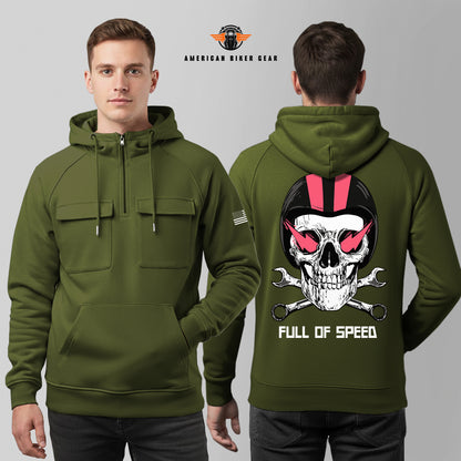 Full of Speed Multi-Pockets Zip Hoodie TP06