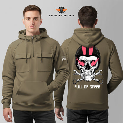 Full of Speed Multi-Pockets Zip Hoodie TP06