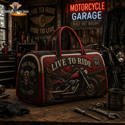 Live To Ride Quilted Duffle Bag TP05