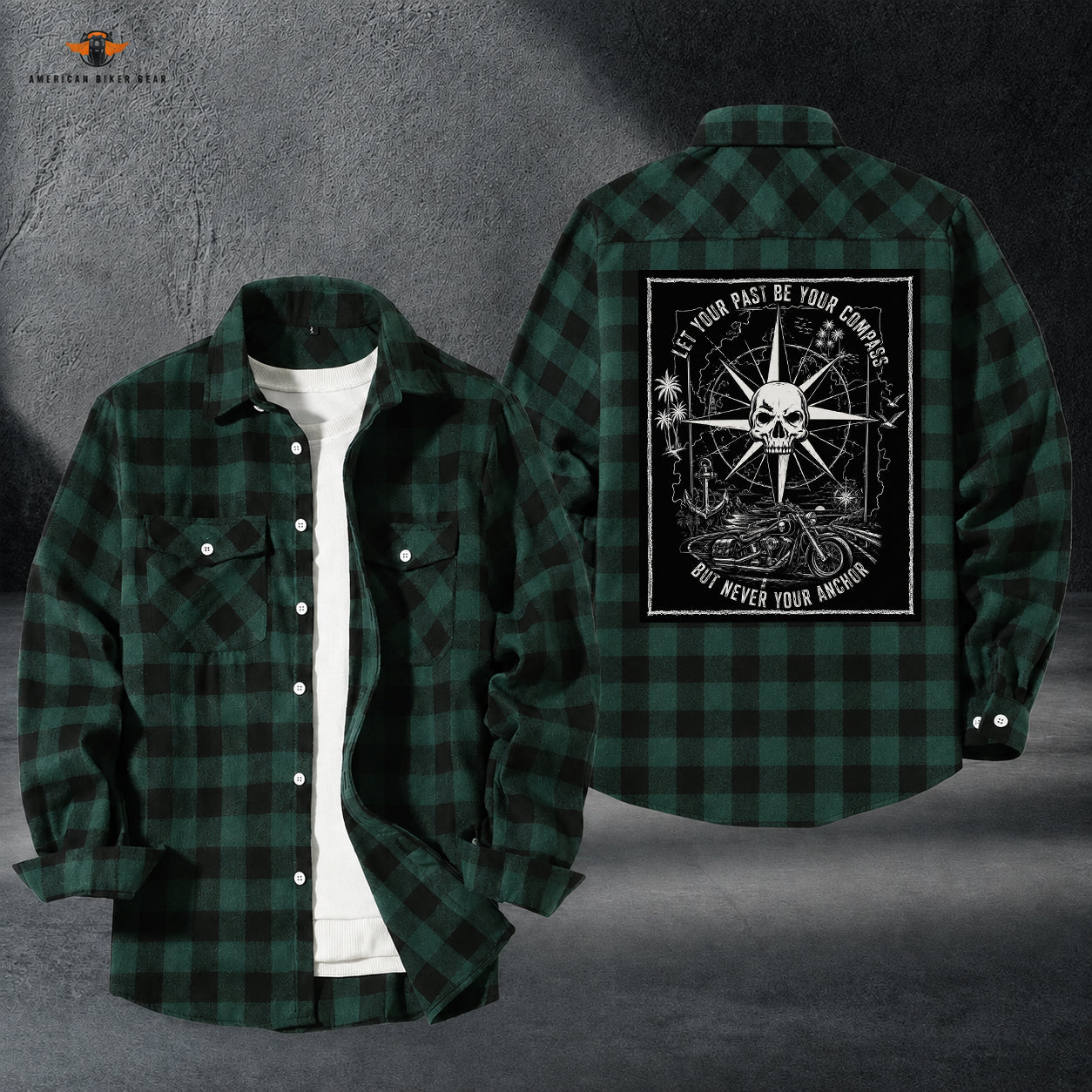 Biker Personalized Casual Flannel Long Sleeve Shirt TT20