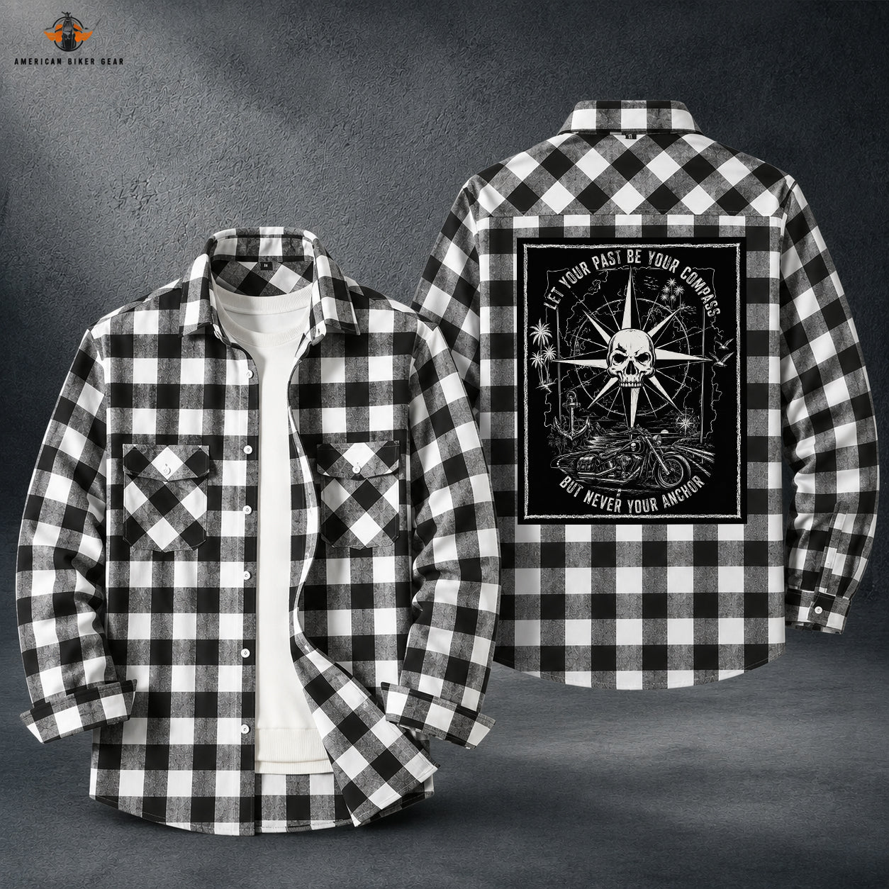 Biker Personalized Casual Flannel Long Sleeve Shirt TT20