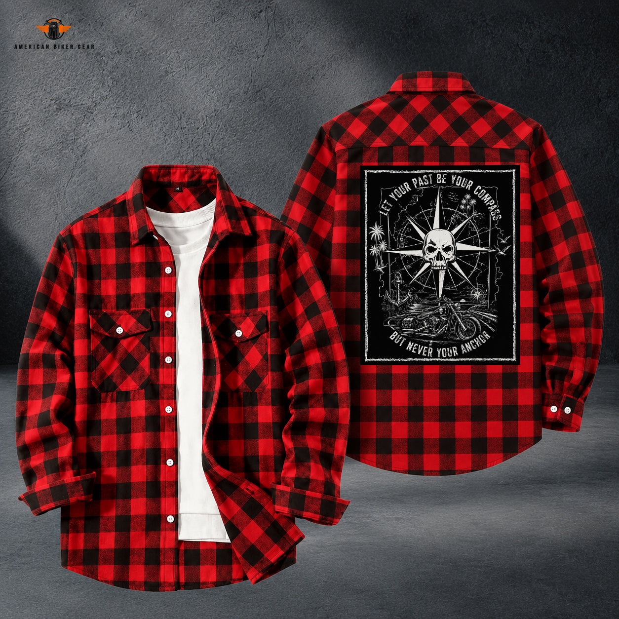 Biker Personalized Casual Flannel Long Sleeve Shirt TT20