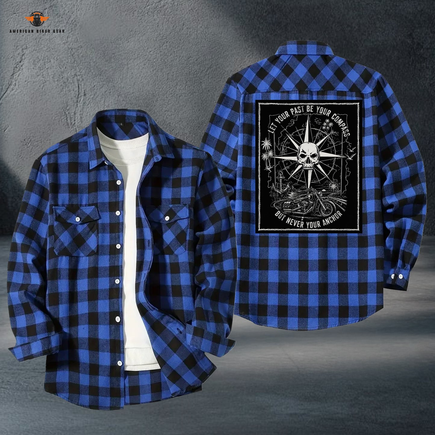Biker Personalized Casual Flannel Long Sleeve Shirt TT20