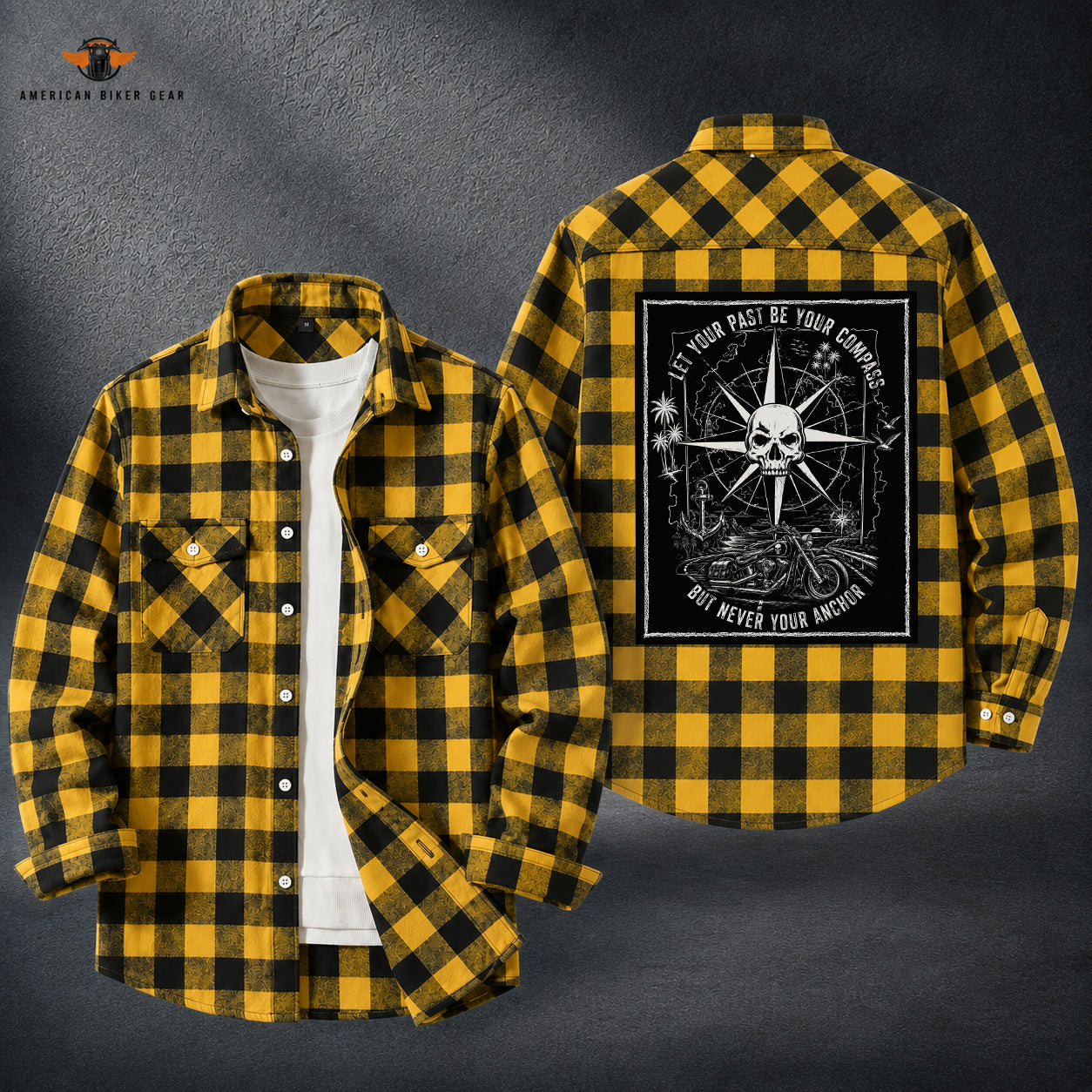 Biker Personalized Casual Flannel Long Sleeve Shirt TT20