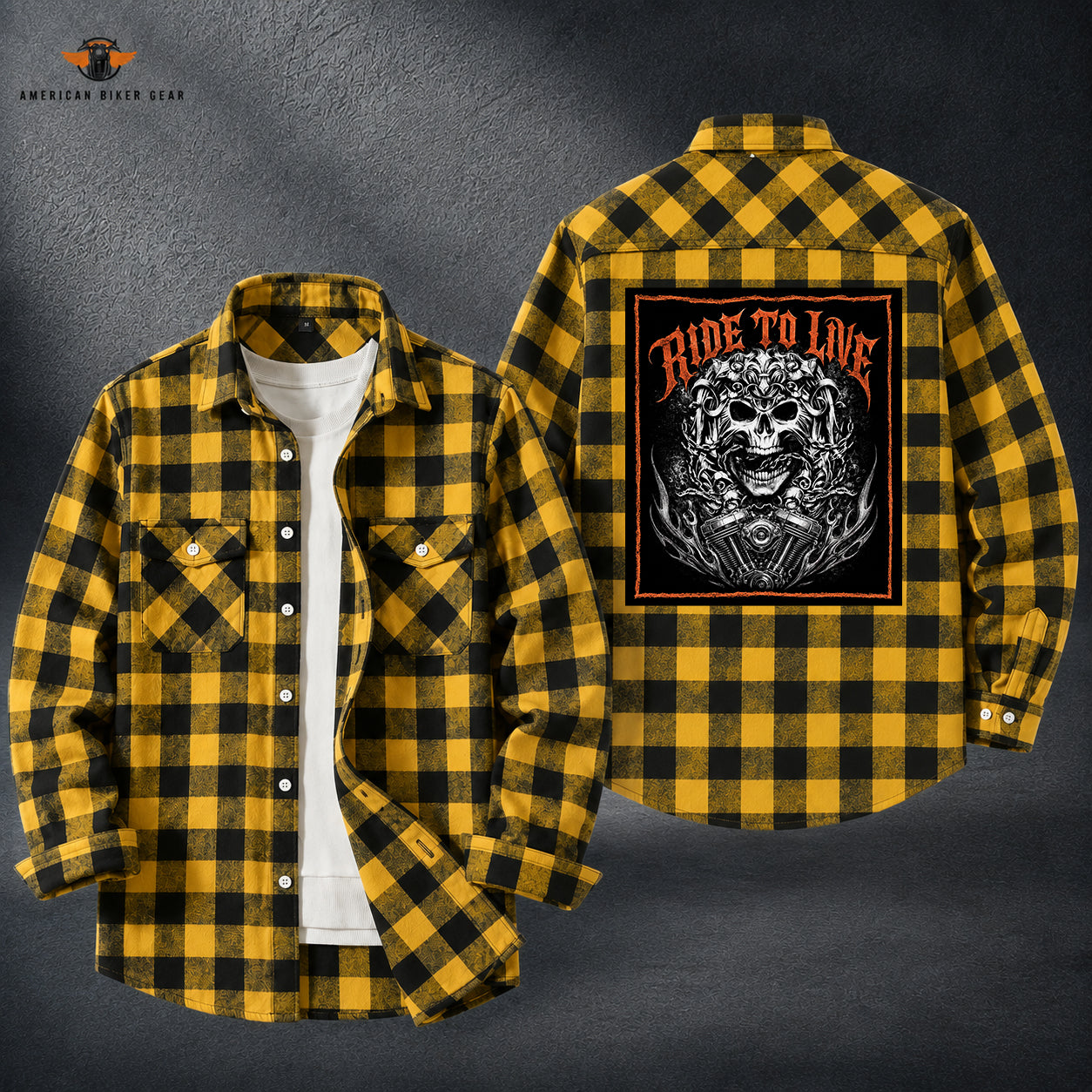 Biker Personalized Casual Flannel Long Sleeve Shirt TT21