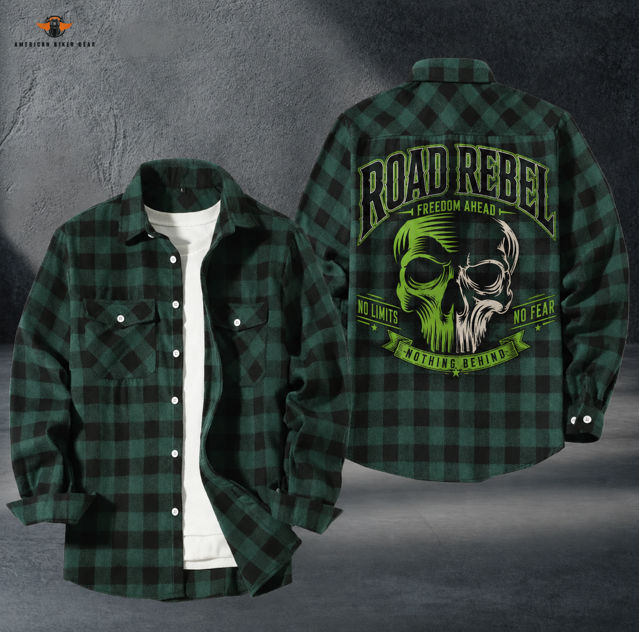Biker Personalized Casual Flannel Long Sleeve Shirt TT22