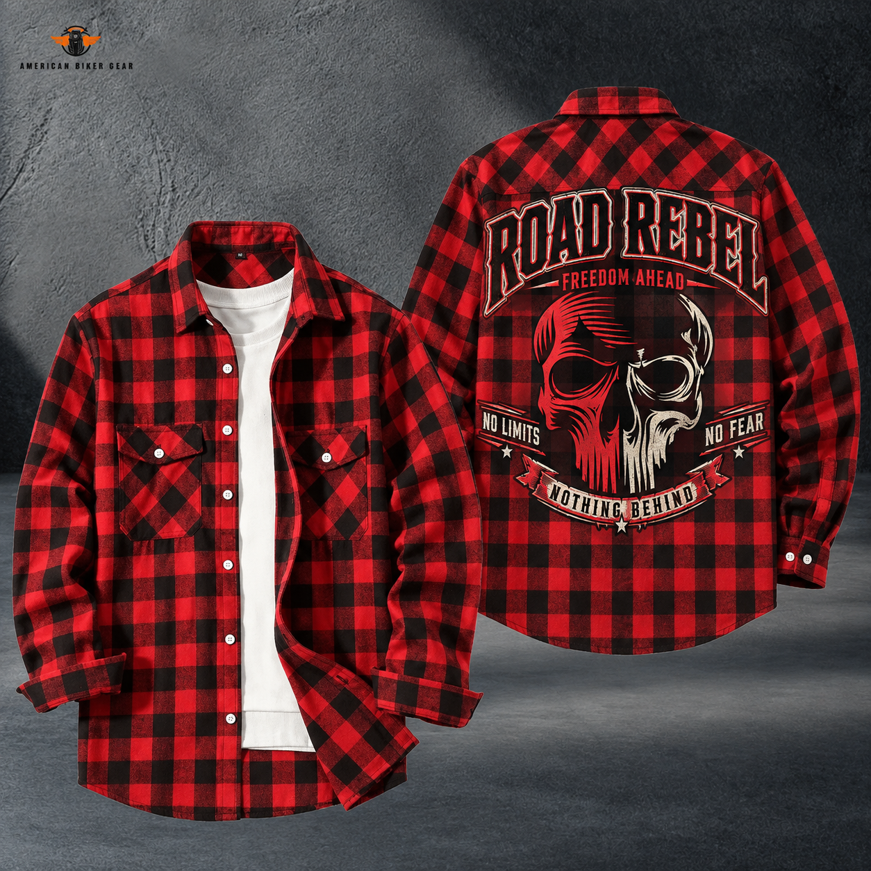 Biker Personalized Casual Flannel Long Sleeve Shirt TT22