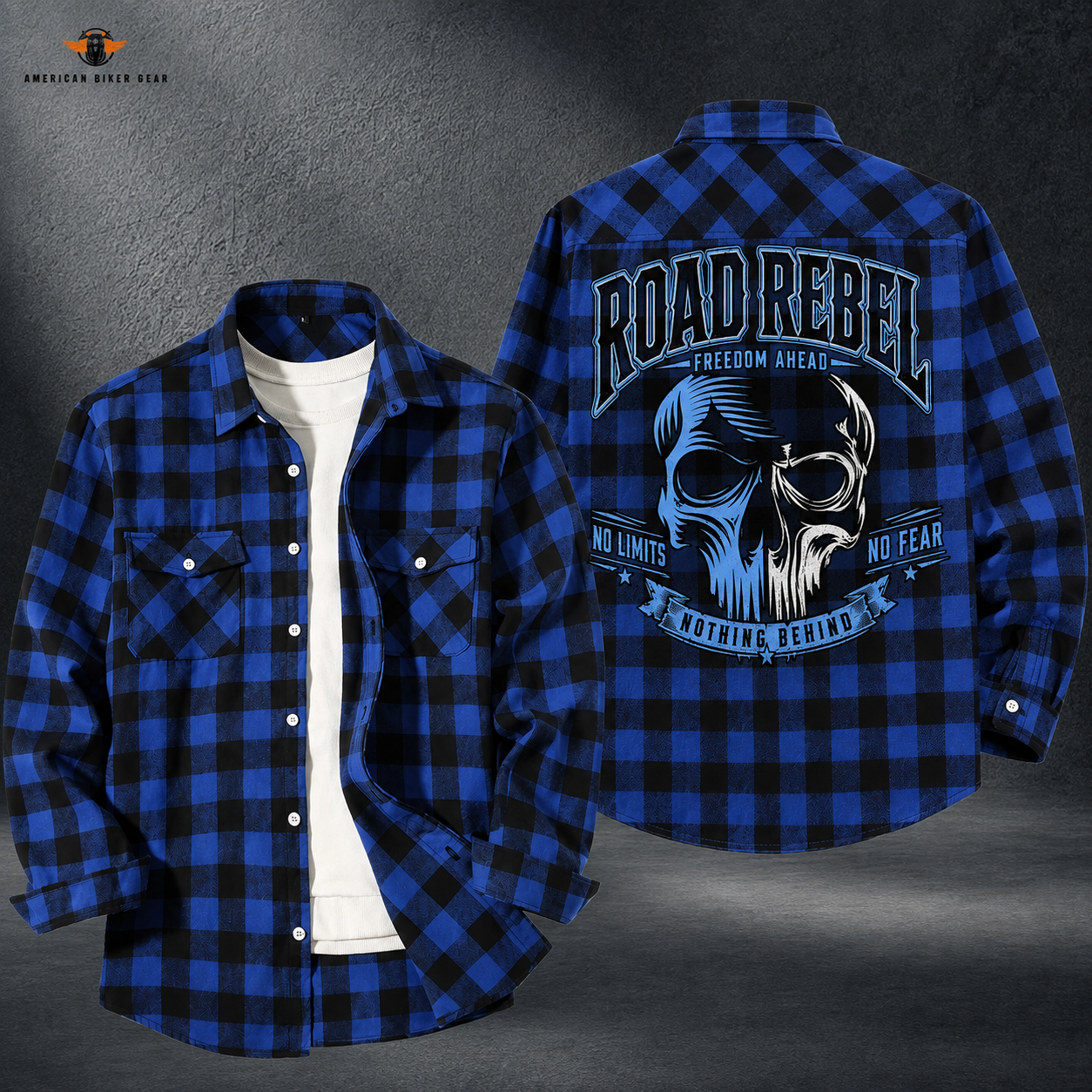 Biker Personalized Casual Flannel Long Sleeve Shirt TT22