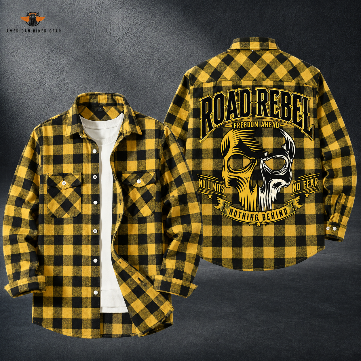 Biker Personalized Casual Flannel Long Sleeve Shirt TT22