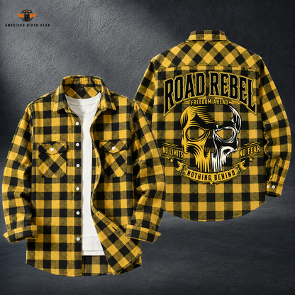 Biker Personalized Casual Flannel Long Sleeve Shirt TT22