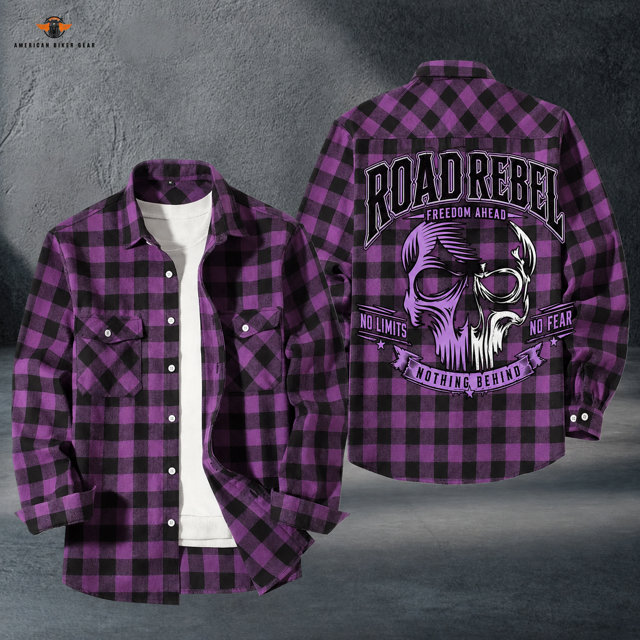 Biker Personalized Casual Flannel Long Sleeve Shirt TT22