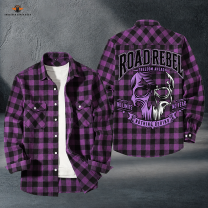 Biker Personalized Casual Flannel Long Sleeve Shirt TT22