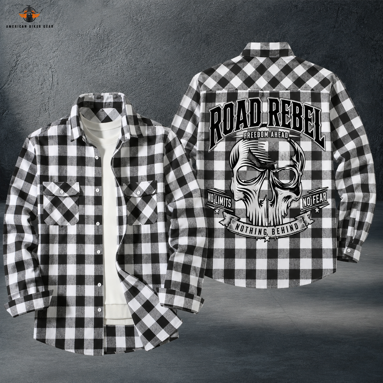 Biker Personalized Casual Flannel Long Sleeve Shirt TT22