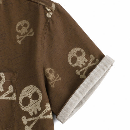 Vintage Skull Hawaiian Shirt With Pockets TT02