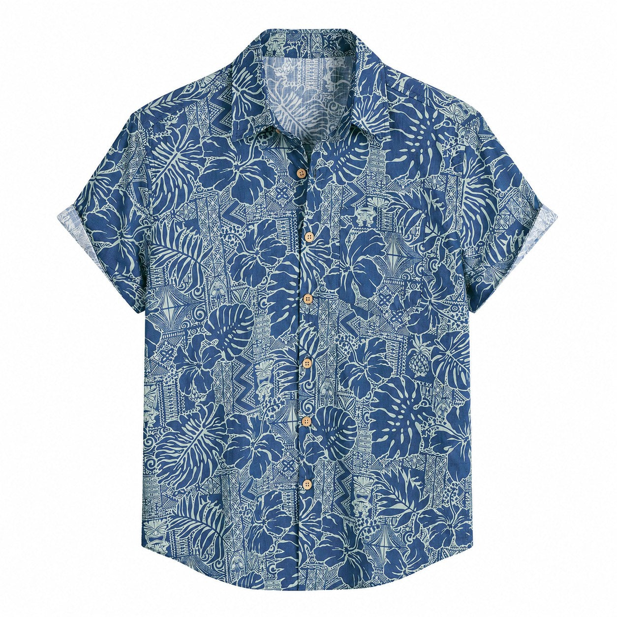 Tribal Tropical Hawaiian Shirt With Pockets TT03