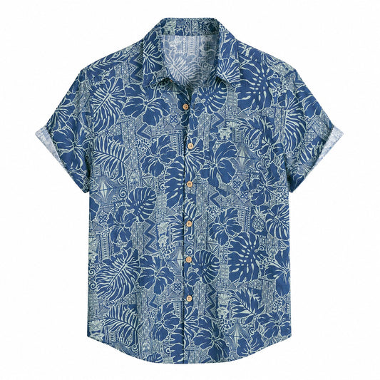 Tribal Tropical Hawaiian Shirt With Pockets TT03