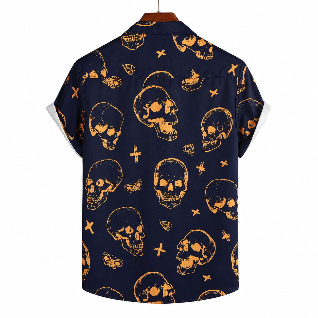 Orange Skull Hawaiian Shirt TT01