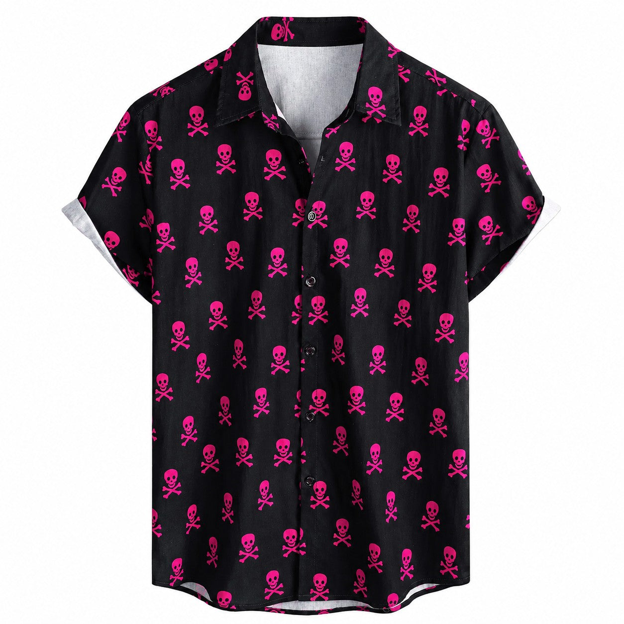 Pink Skull Crossbones Hawaiian Shirt TT03