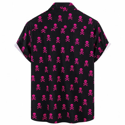 Pink Skull Crossbones Hawaiian Shirt TT03