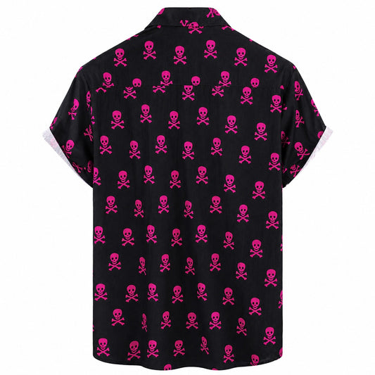 Pink Skull Crossbones Hawaiian Shirt TT03
