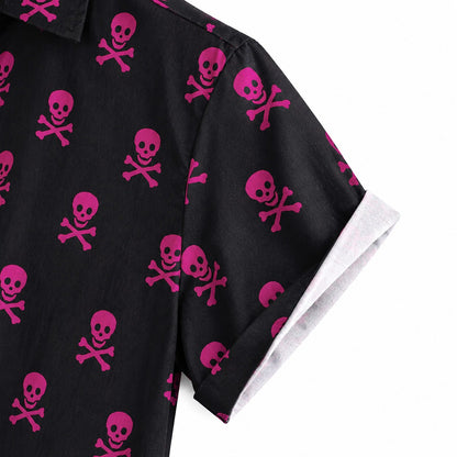 Pink Skull Crossbones Hawaiian Shirt TT03
