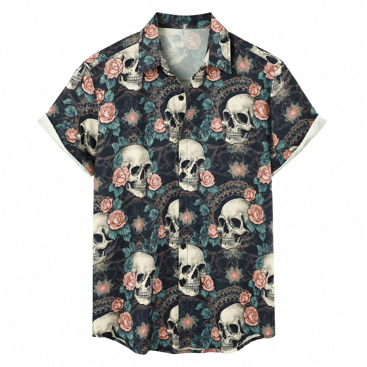 Skull & Rose Gothic Hawaiian Shirt TT04