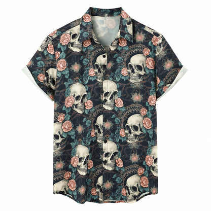 Skull & Rose Gothic Hawaiian Shirt TT04